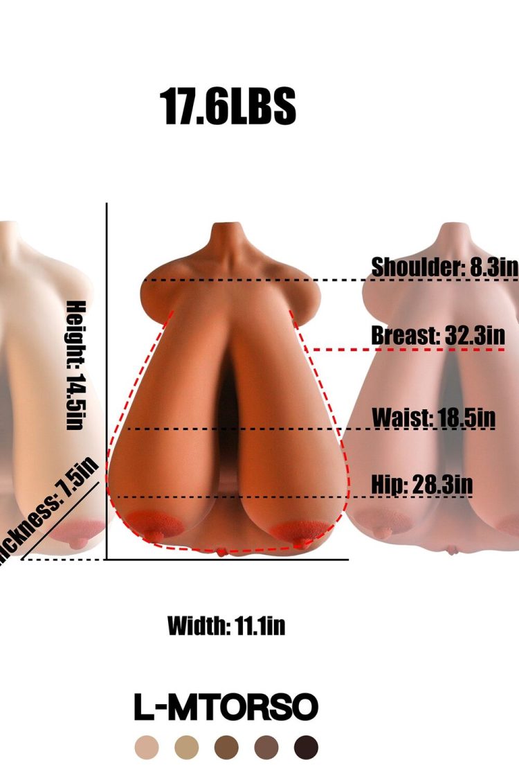 Climax 37cm/14.5in 17.6LB TPE Life-size Sex Doll Torso at rosemarydoll
