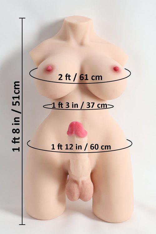 Wanyi 51cm/1ft8 15.8LB Shemale TPE Sex Doll Torso at rosemarydoll
