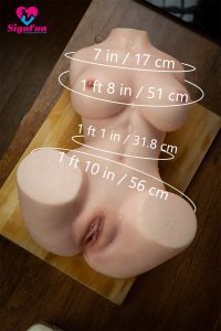 Sigafun 33cm/1ft1 12.3LB Silicone Mini Sex Doll Torso at rosemarydoll